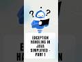 Exception Handling - Part 1 #javaexception #exceptionhandlinginjava #jvm #try #catch