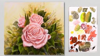 Painting large open roses