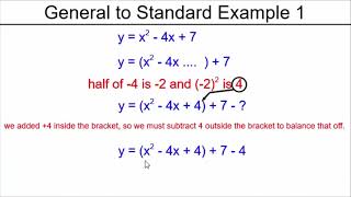Convert Quadratic Equation From General to Standard - Example 1