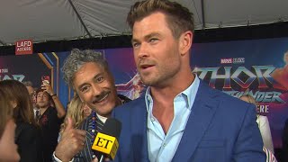 Taika Waititi CRASHES Chris Hemsworth's Thor Premiere Interview (Exclusive)