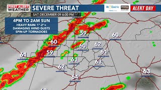 First Alert Weather Day for severe threat this afternoon into early Sunday