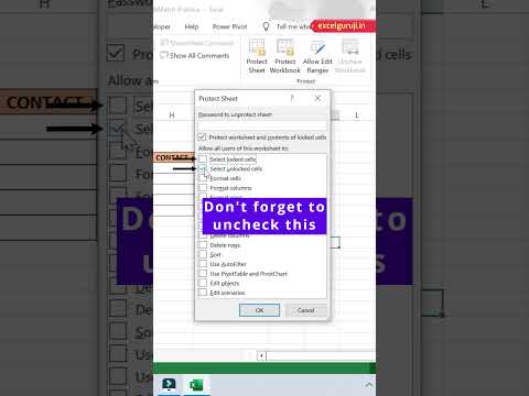 How to protect sheet in Excel #shorts