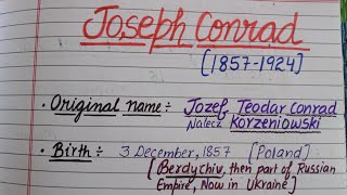 Part-1 Joseph Conrad | Biography \u0026 Works | Trick to Learn Conrad's Works | Master Cadre English