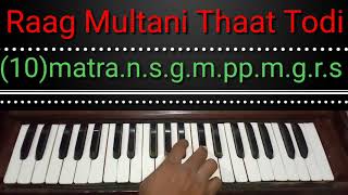 Raag Multani (10) Matra Harmonium Lesson