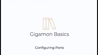 Gigamon Basics: Configuring Ports