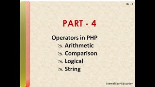 TN 12th computer application chapter-4 PHP (part - 4) PHP Operators