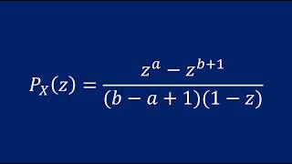 Probability Generating Function for the Discrete Uniform Distribution