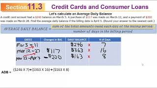 MATH 110: 11.3 Credit Card & Consumer Loans