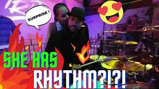 Tony Royster playing drums with his girlfriend 🥁🔥🔥