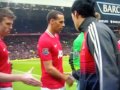 man united vs. liverpool patrice evra and luis suarez handshake