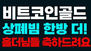 [비트코인골드] 🔴상폐빔 폭등한다 홀더님들 준비하세요