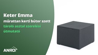 Keter Emma műrattan kerti bútor szett - tároló asztal szerelési útmutató