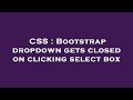 CSS : Bootstrap dropdown gets closed on clicking select box