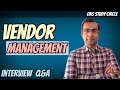 Vendor Management Interview Questions And Answers