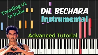 Dil Bechara - Title Track Piano Cover Instrumental Karaoke Sushant Singh Rajput A. R. Rahman