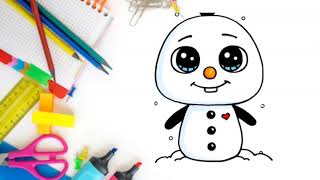 How to draw а snowman /Step by step drawing/