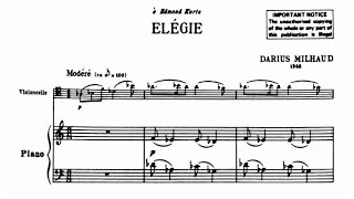 Darius Milhaud: Élégie, Op. 251 (1945)