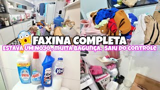 FAXINA COMPLETA | ESTAVA UM NOJO | MUITA BAGUNÇA | LAVEI TUDO | LIMPEZA E ORGANIZAÇÃO