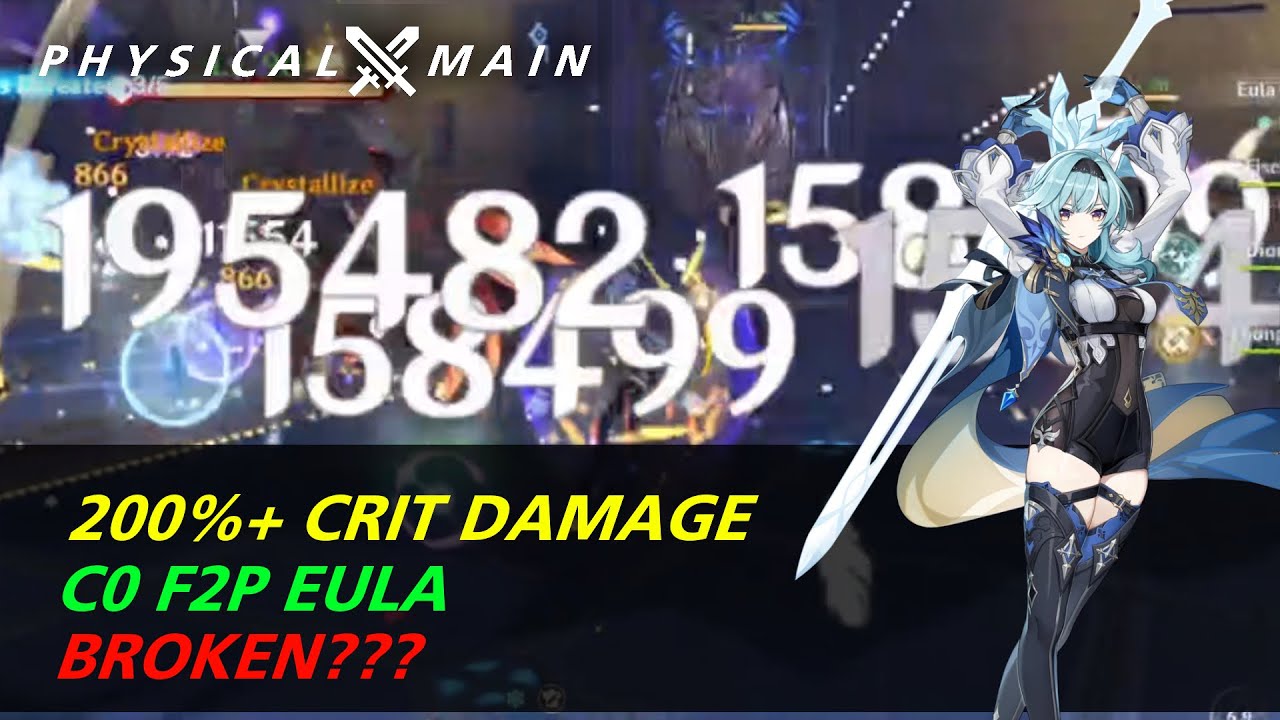 F2p Eula Has 200 Crit Damage Genshin Impact Eula Damage Genshin