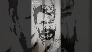 Mohanlal  Drawing || stencil art | #shortvideo #shorts