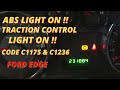 Ford Edge: ABS Light and Traction Control Light Stay On, Code C1175 & C1236 Diagnosis and Repair!