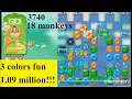 Candy Crush Jelly Saga Level #3740 3 colors fun 3 stars no boosters 18 monklings 1.09 million!!!