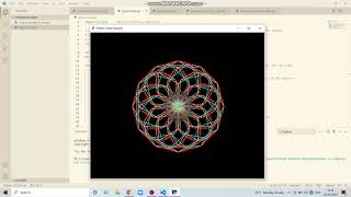 how to make flower type circle spiral with turtle in python in vs code