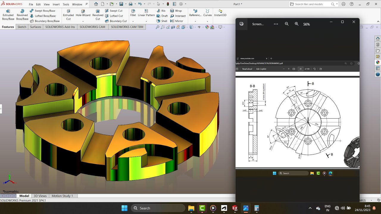 Tutorial Solidworks | Mechanical Drawing Untuk Pemula 2D Ke 3D | 20 | - YouTube