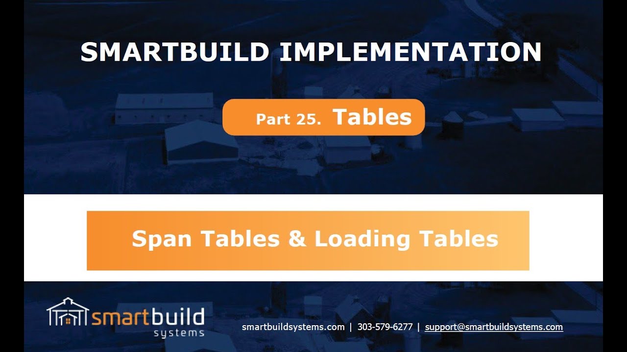 Smartbuild Implementation Part 25 Tables Youtube