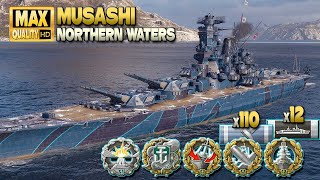 Battleship Musashi: Too strong on map Northern Waters - World of Warships