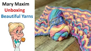Mary Maxim Yarn Unboxing - Beautiful Yarns Must See !!  #MARYMAXIM