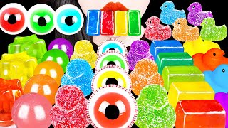 ASMR RAINBOW DESSERTS 무지개 오리 코하쿠토, 눈알젤리, 레인보우 먹방 KOHAKUTO, EYEBALL JELLY GUMMY EATING SOUNDS MUKBANG