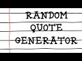 Random Quote Generator using Python | Tkinter Random quote generator using .txt file
