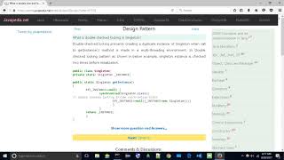 What is double checked locking in Singleton? | javapedia.net