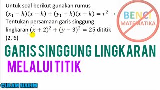 Garis singgung persamaan lingkaran melalui titik (2,6)