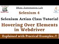 selenium action class tutorial part-1 | hovering over elements in WebDriver | automation testing