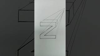 Draw 3D letter " Z" || One point perspective #art #viral #drawing #creative