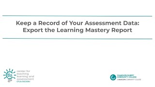 Export Learning Mastery Gradebook