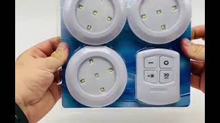 Kit 3 Lâmpadas Luminária Led Spot S/ Fio Com Controle