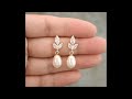 latest and beautiful gold pearl earrings design for women pearl earrings gold earrings 2024