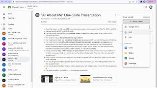 Submitting a Canva presentation in Google Classroom