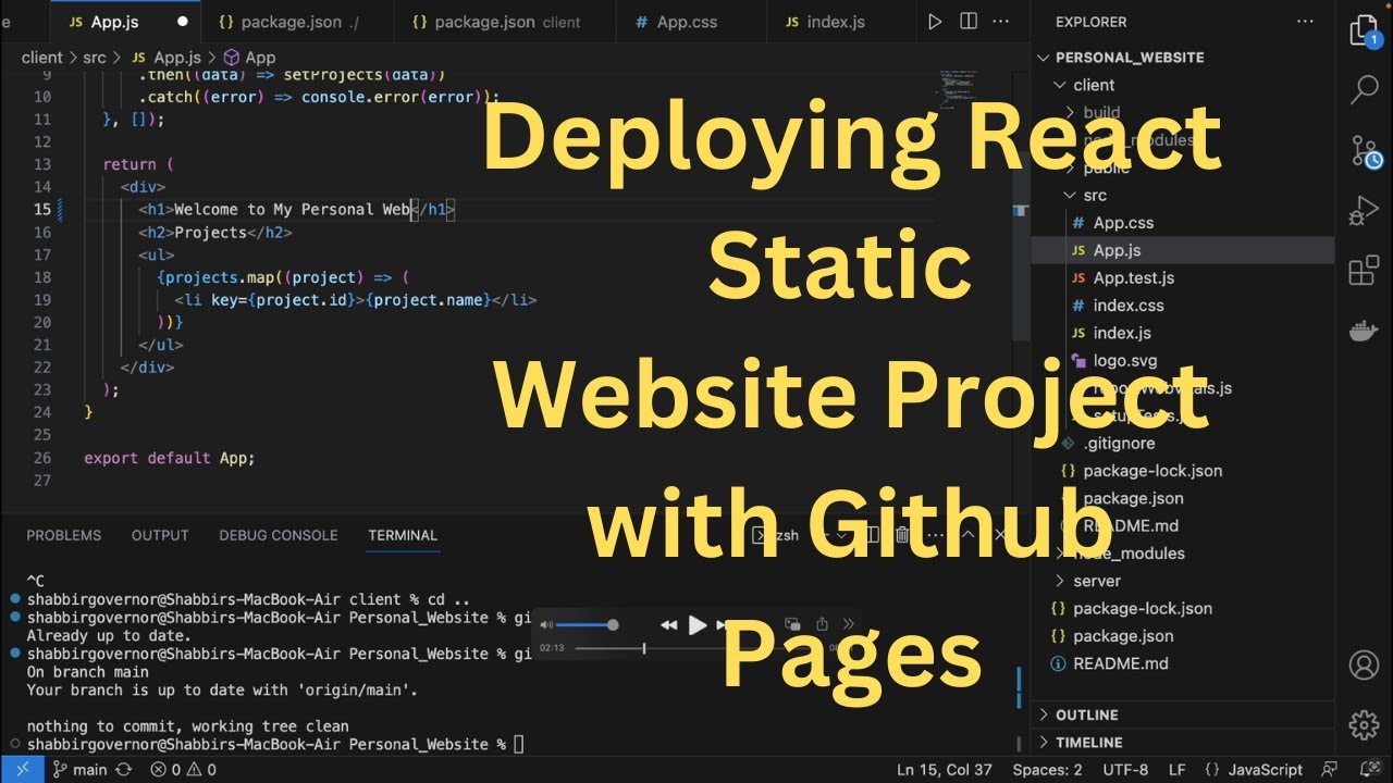 Simple Deployment Of React Static Website Project With Github Pages