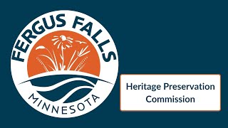 City of Fergus Falls - December 10, 2024 Heritage Preservation Commission