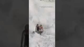 Two boys stranded in waterfall while escaping the heat | #india #summer #heat #weather