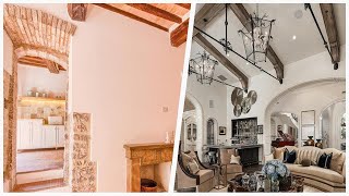 75 Shabby-chic Style Family Room With A Stone Fireplace Design Ideas You'll Love ✅