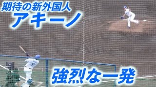 【期待の新外国人 アキーノ】 シート打撃で強烈な一発で存在感！中日ドラゴンズ沖縄キャンプ