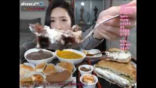 피트니스요정)1.2kg대박 맘모스빵 단호박죽 각종 빵먹방 mukbang