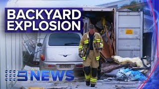 Two injured in backyard explosion | Nine News Australia