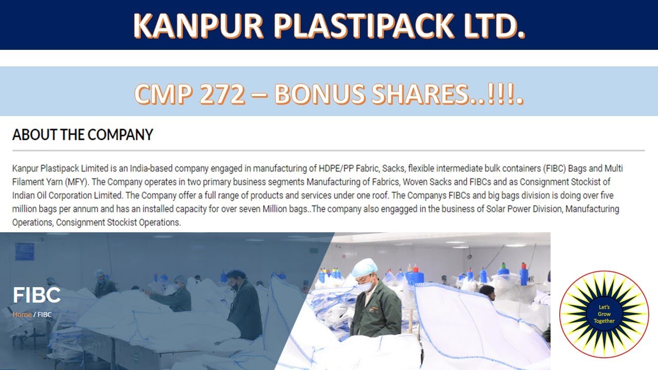 KANPUR PLASTIPACK Ltd Share Latest News | BONUS | TARGETS - YouTube