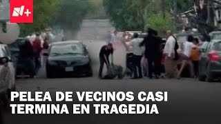 Pelea campal de vecinos en Nuevo León casi termina en tragedia - N+